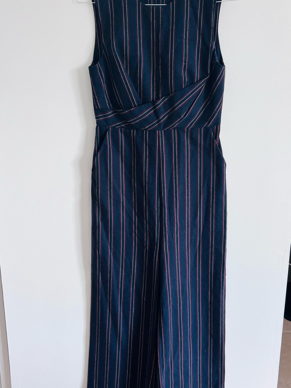 Moodia Italy Pinstripe Wide Leg Jumpsuit • 90s Minimalist
